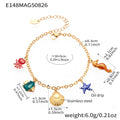 Stainless Steel Star Ocean Dual Chain Bracelets Anklets Gold Steel view 11
