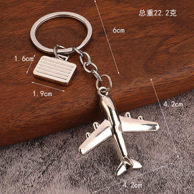 3D Airplane Model Zinc Alloy Keychain Travel Souvenir Gift