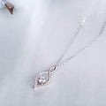 Two Tone Swirl Pendant Necklace With Round Clear Stone view 4