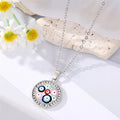 Gold and Silver Tone Crystal Multicolor Evil Eye Pendant Necklaces view 2