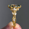 Marquise Solitaire Leaf Vine Ring In Five Center Colors view 1
