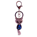 Blue Faceted Fox Keychain With Pink Rhinestones And Lobster Clasp view 5