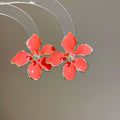 Glossy Four Petal Flower Stud Earrings in Seven Bright Colors view 11