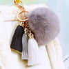 Gray-Pom Triple-Tassels