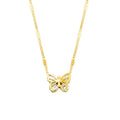 Gold Butterfly Zircon Pendant Necklace Clear Crystal Wings view 5