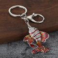 Goldfish Rhinestone Keychain Metal Car Key Ring and Women's Bag Charm