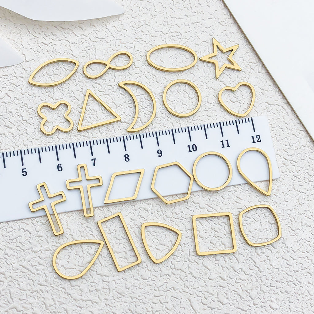 Gold Plated Stainless Steel Hollow Five Point Star Charm Pendant for DIY Necklaces