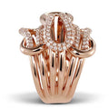 Interwoven Multi Band Pavé Statement Ring in Two Tones view 3