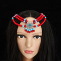Multi Strand Bead Necklace Silver Filigree Turquoise Red view 4