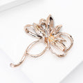 Crystal Bow Brooch with Curved Stem with Polished Metal and Decorative Accents view 4