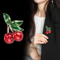 Cherry Metal Brooch Pin for Jackets and Lapels Pictured Design view 4