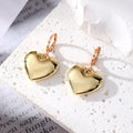 Gold Tone Puffy Heart Necklace Earrings and Clip Keychain view 4