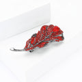Long Crystal Feather Brooch in Four Rich Enamel Colors view 3