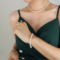 Baroque Pearl OT Toggle Clasp Necklace Bracelet Gold view 4
