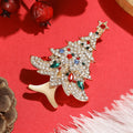 Crystal Christmas Tree Brooch with Multicolor Baubles view 2