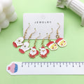 Enamel Santa Mittens Christmas Dangle Earrings Set of 3 Pairs view 2