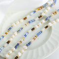 Pearl Multicolor Abacus Bead Gold Spacer Collar Necklace view 2
