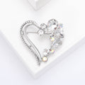 Open Heart Crystal Brooch Red Rose Gold Blue Silver view 4
