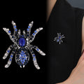Blue Silver Tone Spider Two Designs Metal Brooch Pin view 4