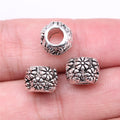 11x11x8mm 2.4g Antique Silver Zinc Alloy Large Hole Round Loose Metal Beads for DIY Bracelet Jewelry Making
