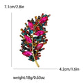 Crystal Leaf Brooch Rhinestone Marquise Ten Color Styles view 6