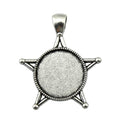 Star Frame Round Cabochon Pendant Settings in Two Finishes view 2