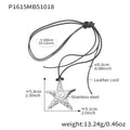 Textured Starfish Pendant on Long Black Cord Necklace view 6