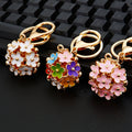 Openwork Floral Sphere Keychains in Multicolor Pink White and Random Color view 2
