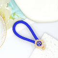 Braided Rope Zhao Charm Keychain Rhinestone Metal Pendant view 3