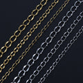 Polished Oval Link Extension Chains in Silver and Gold Tones view 2