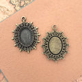 Small Oval Vine Filigree Pendant Trays in Three Finishes view 6