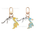 Blue and Yellow Long Neck Dinosaur Enamel Clasp Keychains view 5