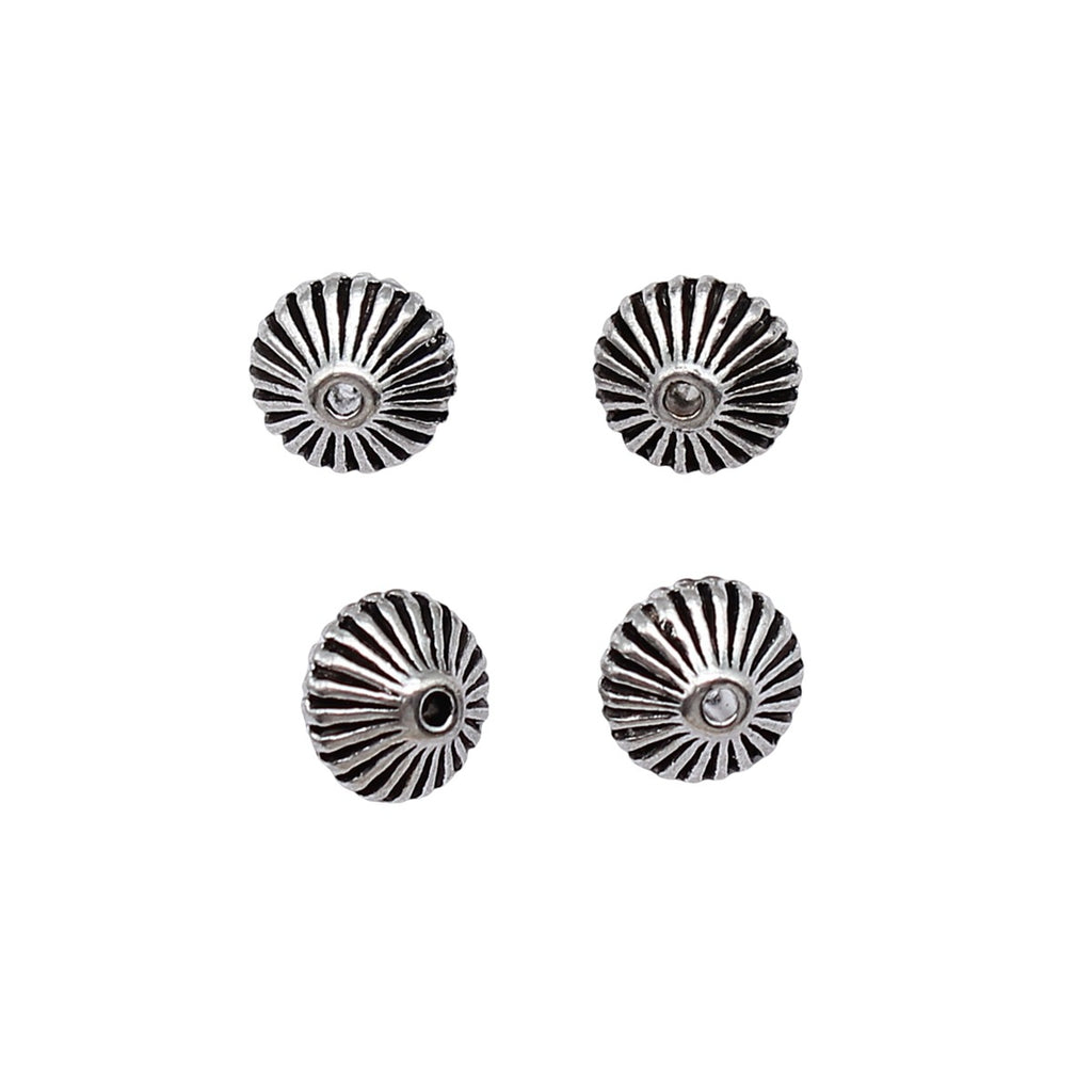 7.2x7.2x5.4mm 0.67g Antique Silver Zinc Alloy Carved Cone Spacer Double Sided Beads for Bracelet Necklace DIY Jewelry Ma