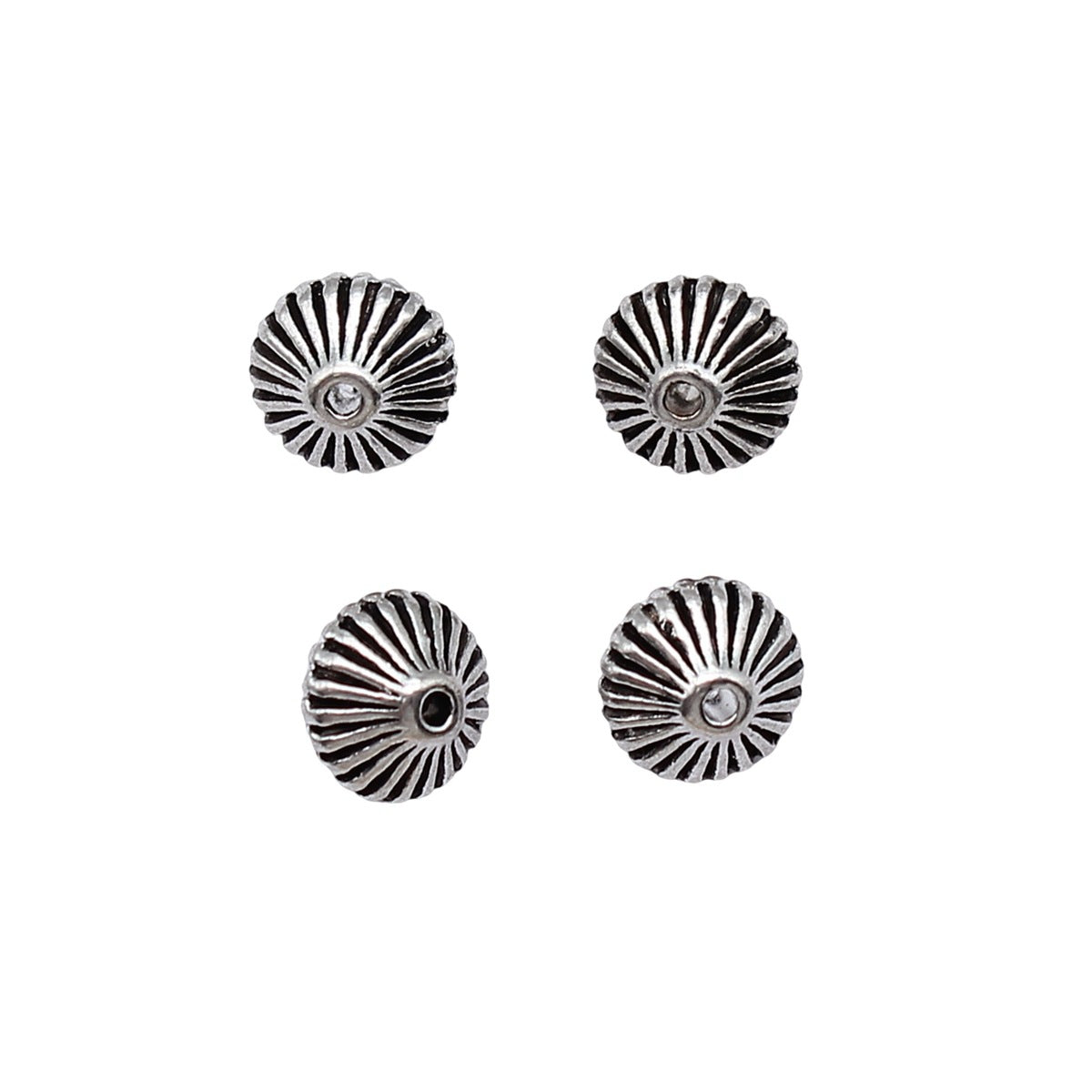 7.2x7.2x5.4mm 0.67g Antique Silver Zinc Alloy Carved Cone Spacer Double Sided Beads for Bracelet Necklace DIY Jewelry Ma