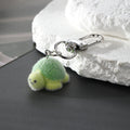 Flocked Bunny Turtle Pig and Puffer Animal Keychains view 3