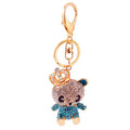 Crowned Rhinestone Panda Keychain With Split Ring And Lobster Clasp view 5