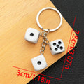 Purple White Black and Red Resin Dice Keychain Set view 7