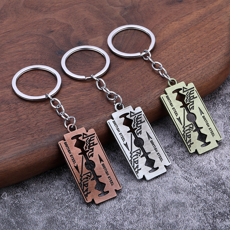 Judas Priest Razor Blade Zinc Alloy Keychain Pendant