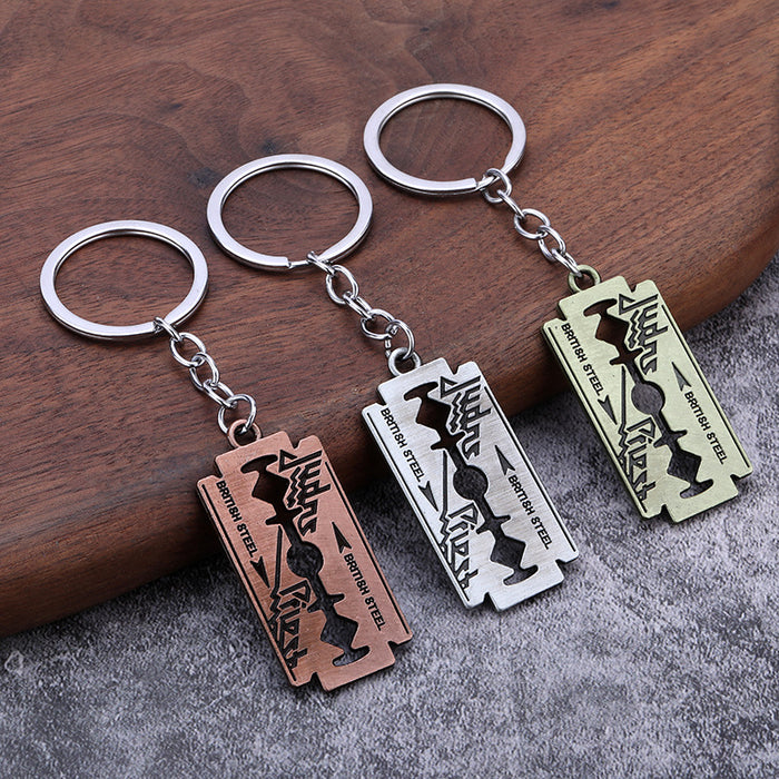 Judas Priest Razor Blade Zinc Alloy Keychain Pendant