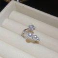 Silver Pearl Zircon Open Rings in Six Style Designs view 11
