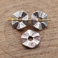 Brushed Wavy Disc Metal Spacer Beads in Six Variants view 2