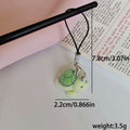 Flocked Green Turtle Phone Strap and Lobster-Clasp Charms view 4