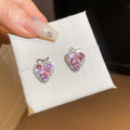 Pink Strawberry Crystal Stud Earrings Fashion Jewelry view 6