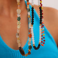 Beaded Necklaces Black White Colorful Or Natural Stone Mix view 3