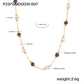 Natural Stone Station Necklace Gold Chain Snake Layer Styles view 7