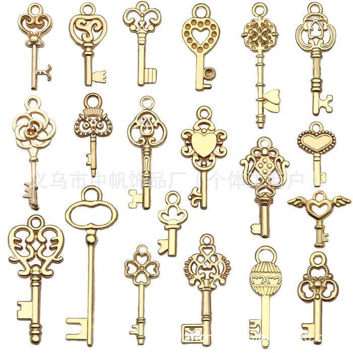 Yellow Key Metal Charms with 26 Listed Options for Jewelry Making