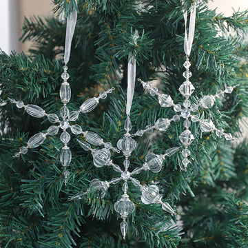 Clear Acrylic Crystal Snowflake Christmas Hanging Ornament