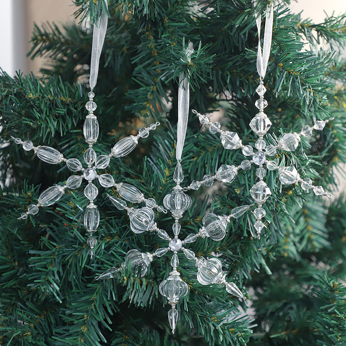 Clear Acrylic Crystal Snowflake Christmas Hanging Ornament