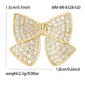 Crystal Pave Mini Bow Brooch Silver Gold Butterfly Clutch view 5