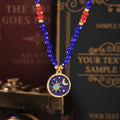 Blue Crystal Bead Necklace Star Moon Enamel Pendant view 4